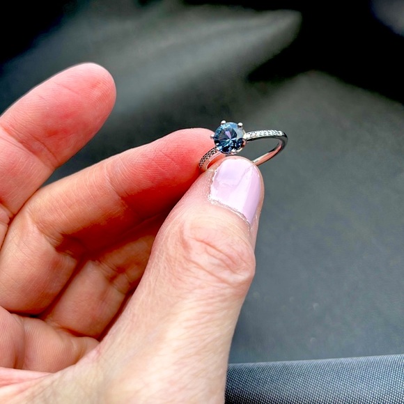 Pandora blue sparkling crown sterling silver size 56 automatic stamped pandora - Picture 5 of 7